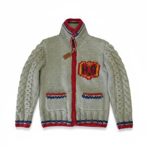 Hysteric Glamour - Knitted Wool Cable Cardigan with Embroide